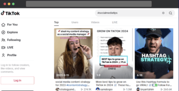 social media trends report tiktok homepage screenshot