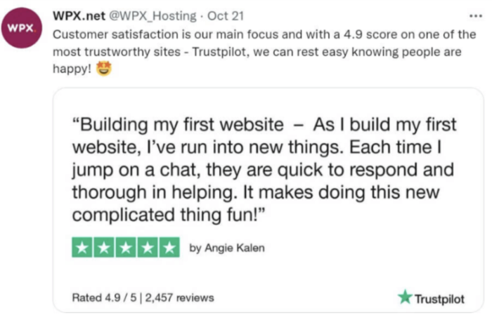testimonial examples WPX example review