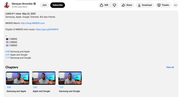 youtube timestamp link Marques Brownlee Timestamp example
