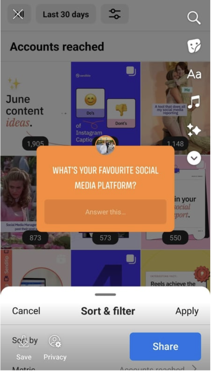 interactive Facebook post accounts reached social media platform