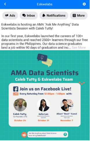 interactive Facebook post eskwelabs