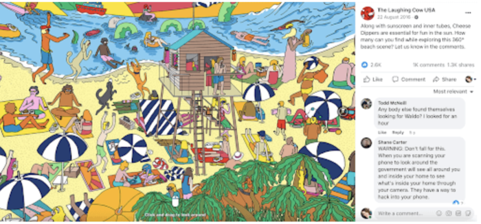 interactive Facebook posts laughing cow usa