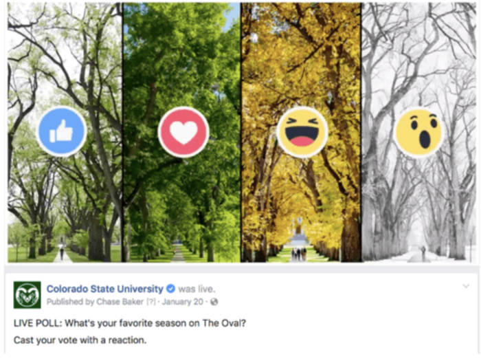 interactive Facebook posts reactions