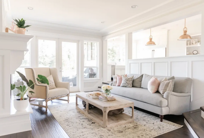 loan officer marketing white living room