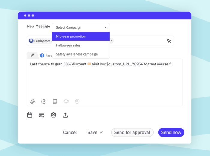 social media dashboard new message screenshot