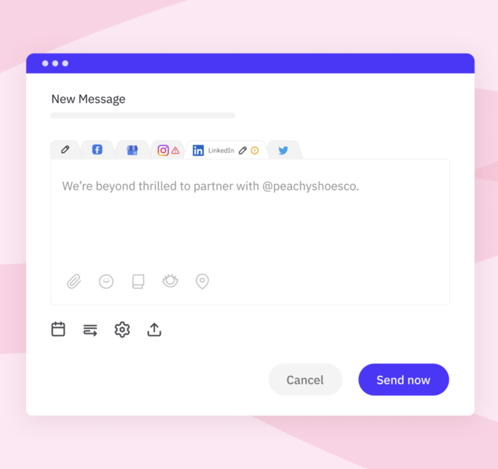 social media dashboard new message