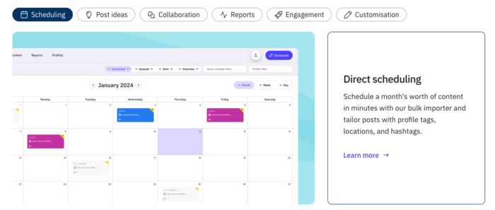 social media dashboard sendible scheduling