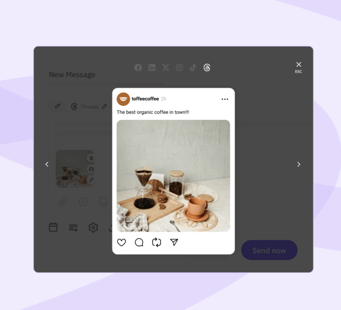 social media dashboard toffeecoffee