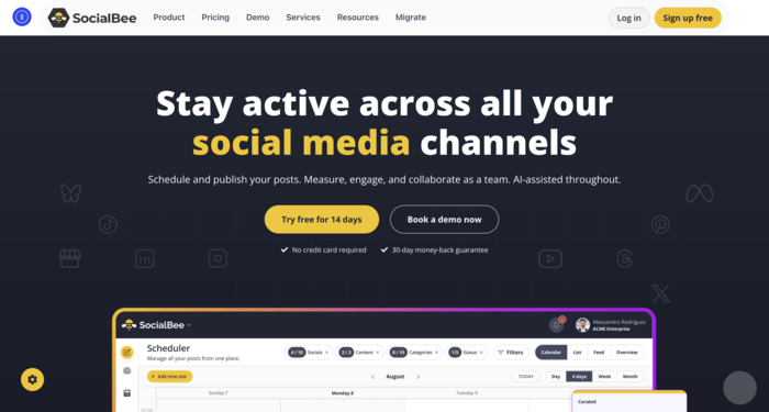 social media management tools socialbee