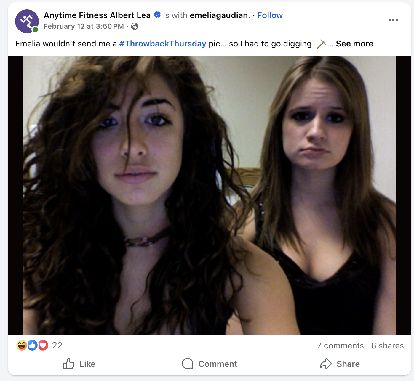 Facebook hashtags throwback thursday example post