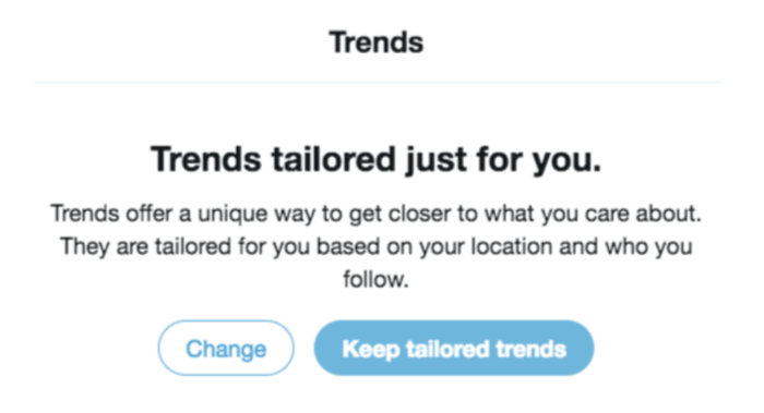 Twitter hashtags trends tailored