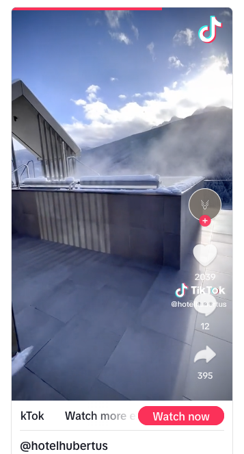social media for hotels tiktok example