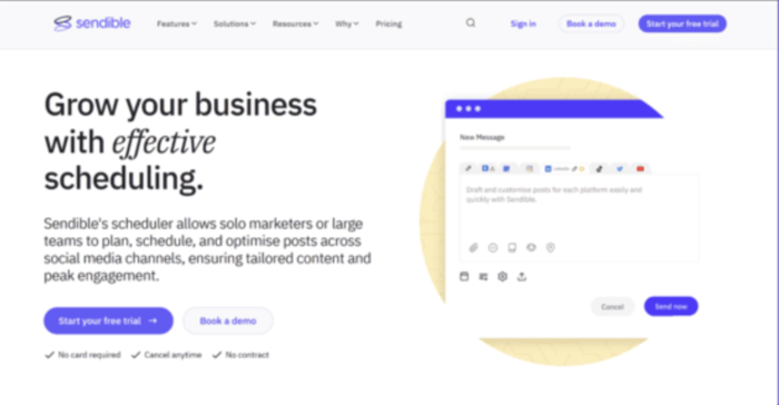 Threads insights sendible homepage