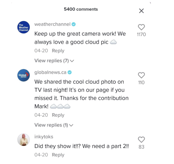 TikTok community management weather channel