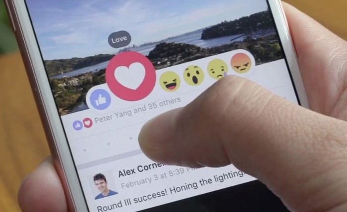 facebook reactions on phone image