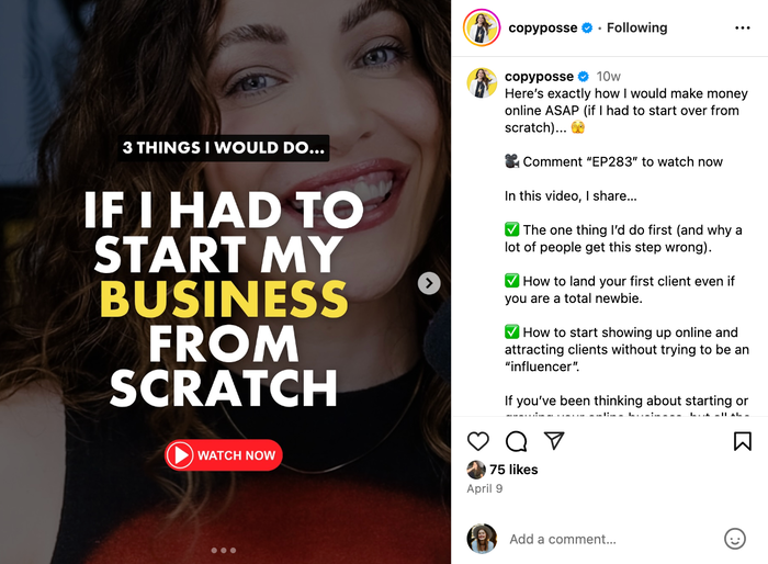 video hook ideas insta example