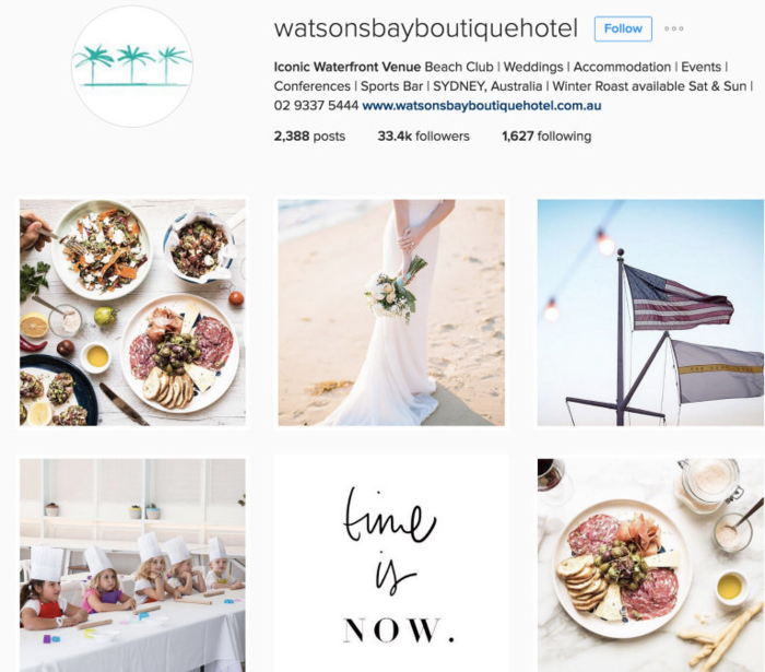 Ssocial media for hotel watsonbay instagram example