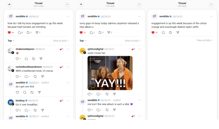 how to grow on threads sendible screenshots