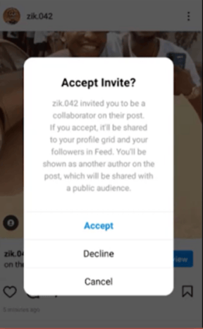 instagram collaborative posts accepting invite
