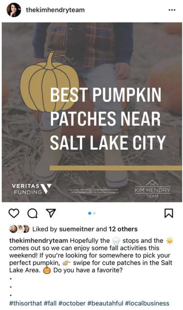 mortgage-marketing-guide instagram screenshot of mortgage company
