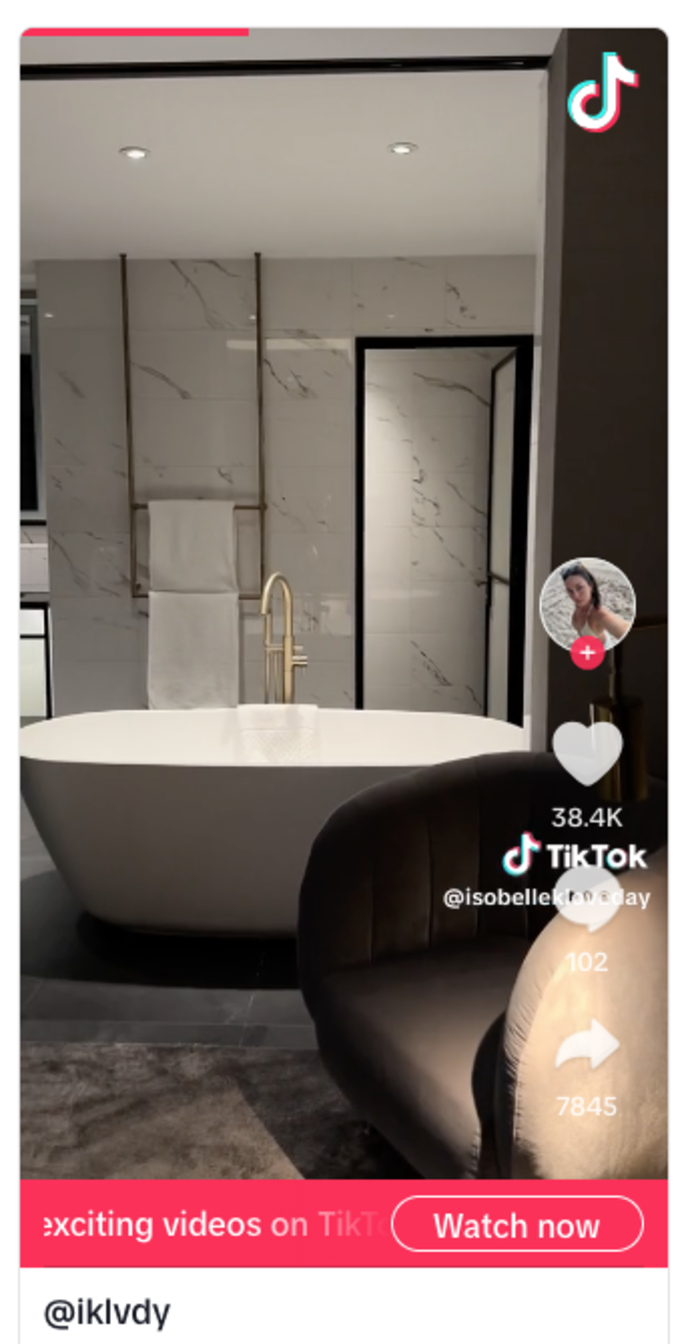 social media for hotels tiktok screenshot