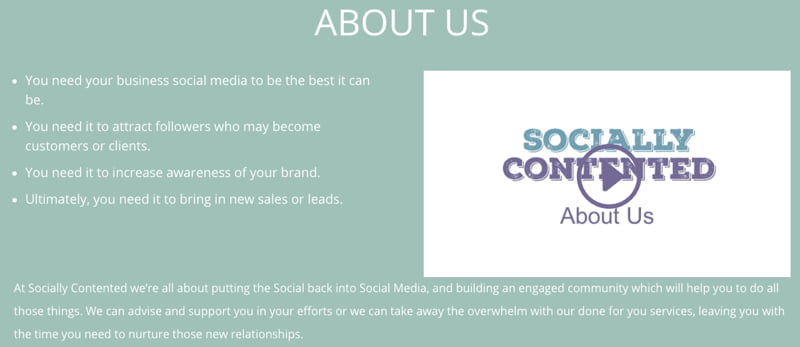 Socially Contended agency About Us page