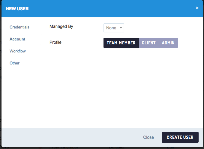 screenshot of Sendible's select new client board