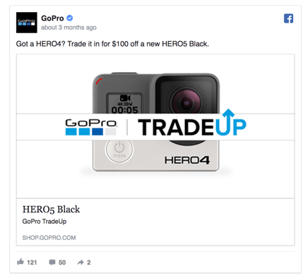 Example of a retargeting ad on Facebook after a previous purchase