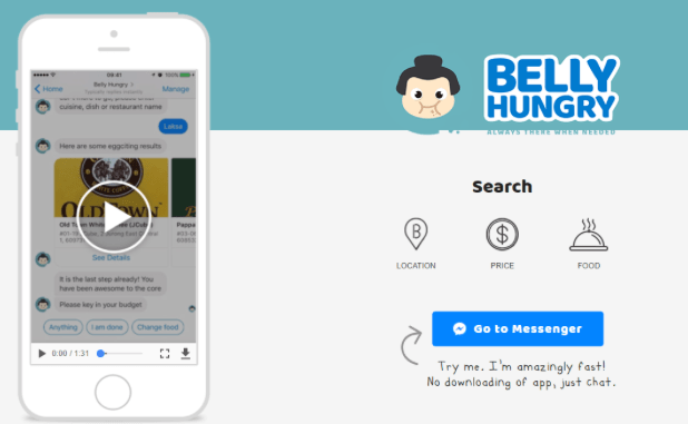 An app that uses chatbots to let you search for your favorite food