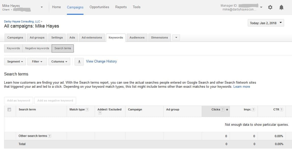 Find opportunities for SEO content targeting with Google Adwords
