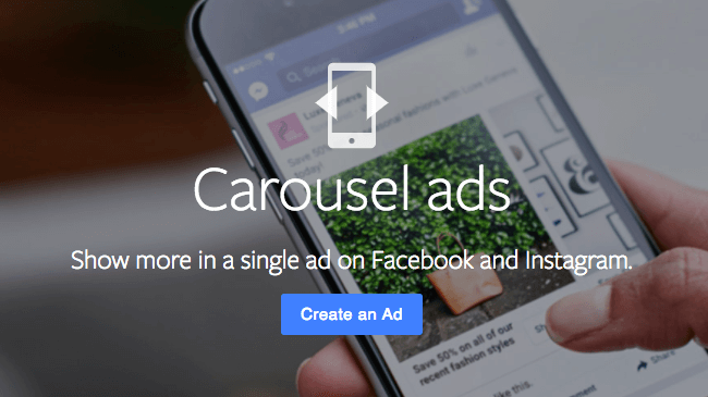 Carousel ads on Facebook and Instagram