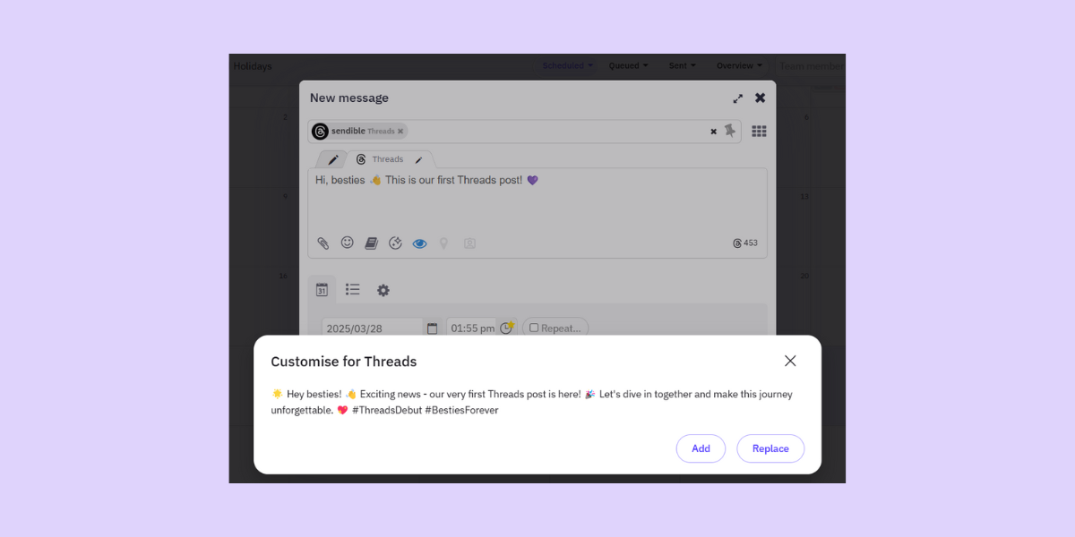 How to Schedule Threads Posts With Sendible